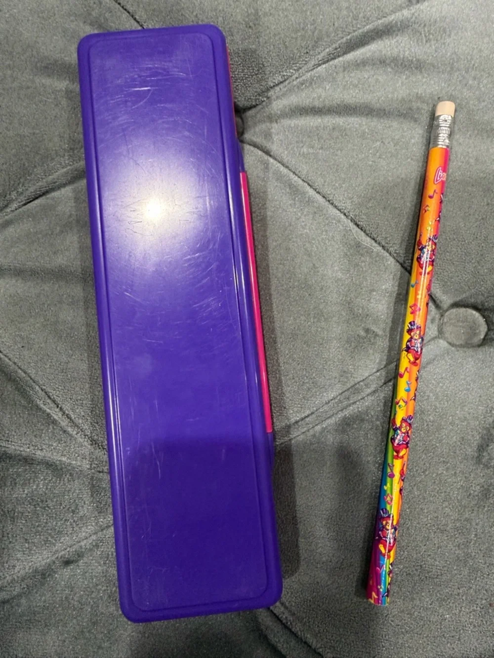 Lisa Frank Hollywood Bear Pencil case with pencil